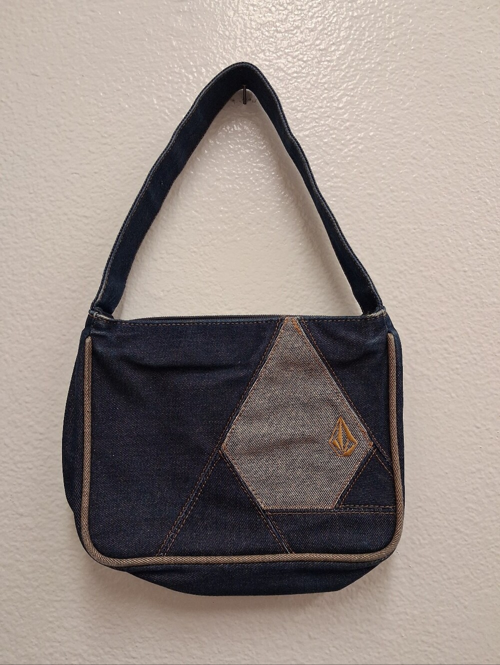 Vintage 90s Volcom Denim Blue Shoulder  Purse Skateboard Y2K